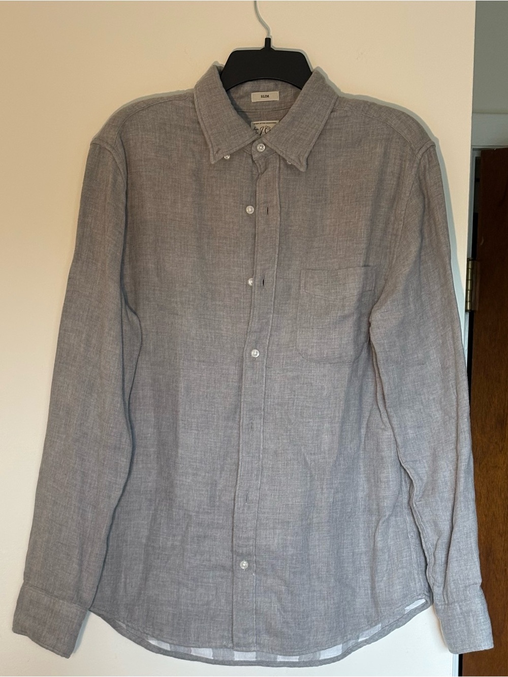 J.Crew Slim Jaspé Cotton Button-Down Shirt Heathered Grey Multi-Tonal Size M